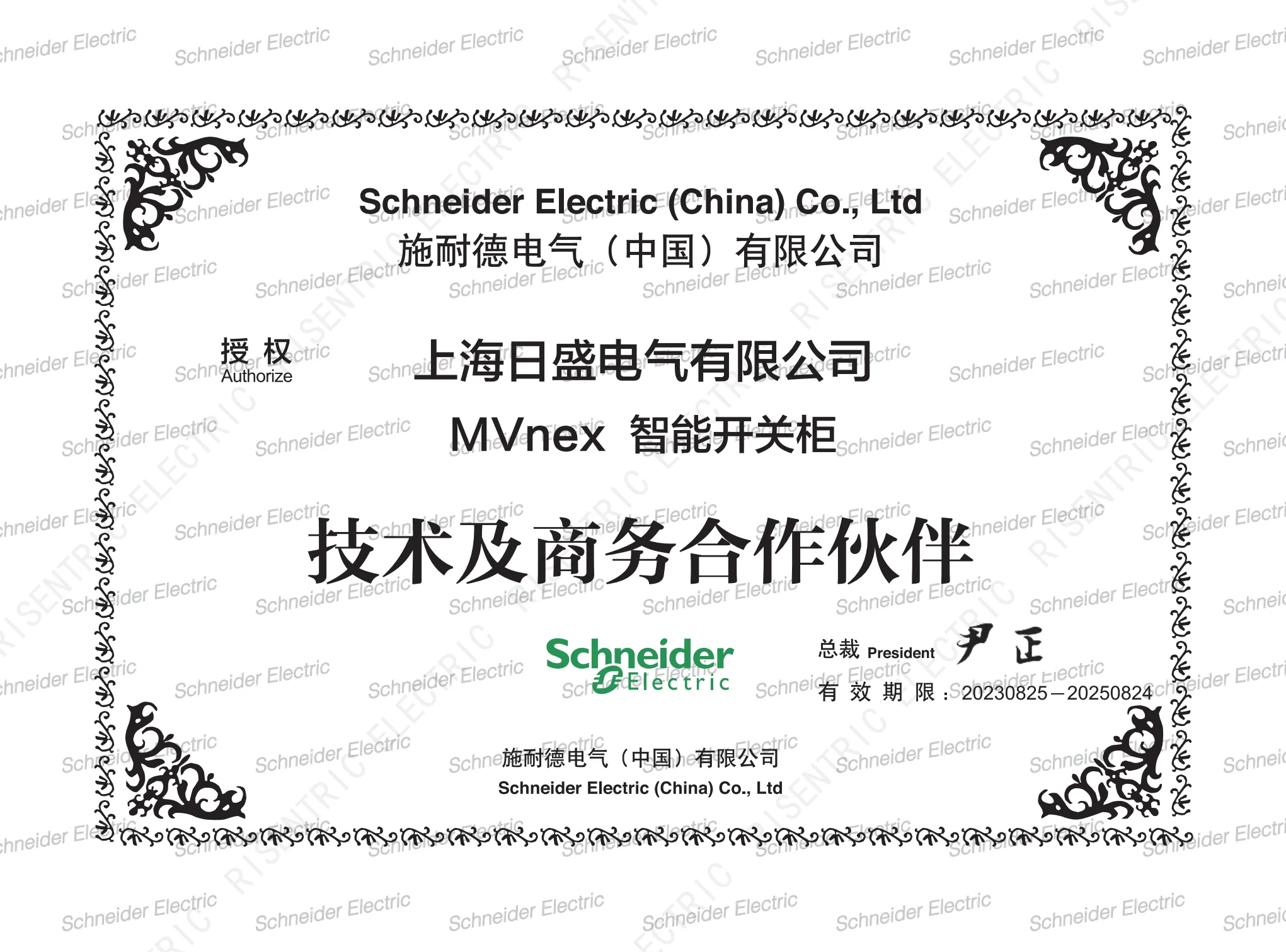 Schneider Electric Authorized Technology & Business Partner Certificate_1