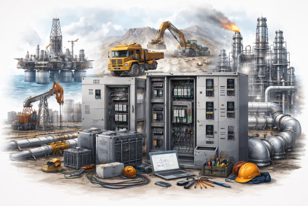 Petróleo, gas, minería e industria pesada