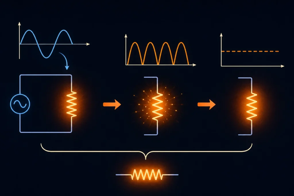 Do aquecimento instantâneo do resistor à fórmula do RMS