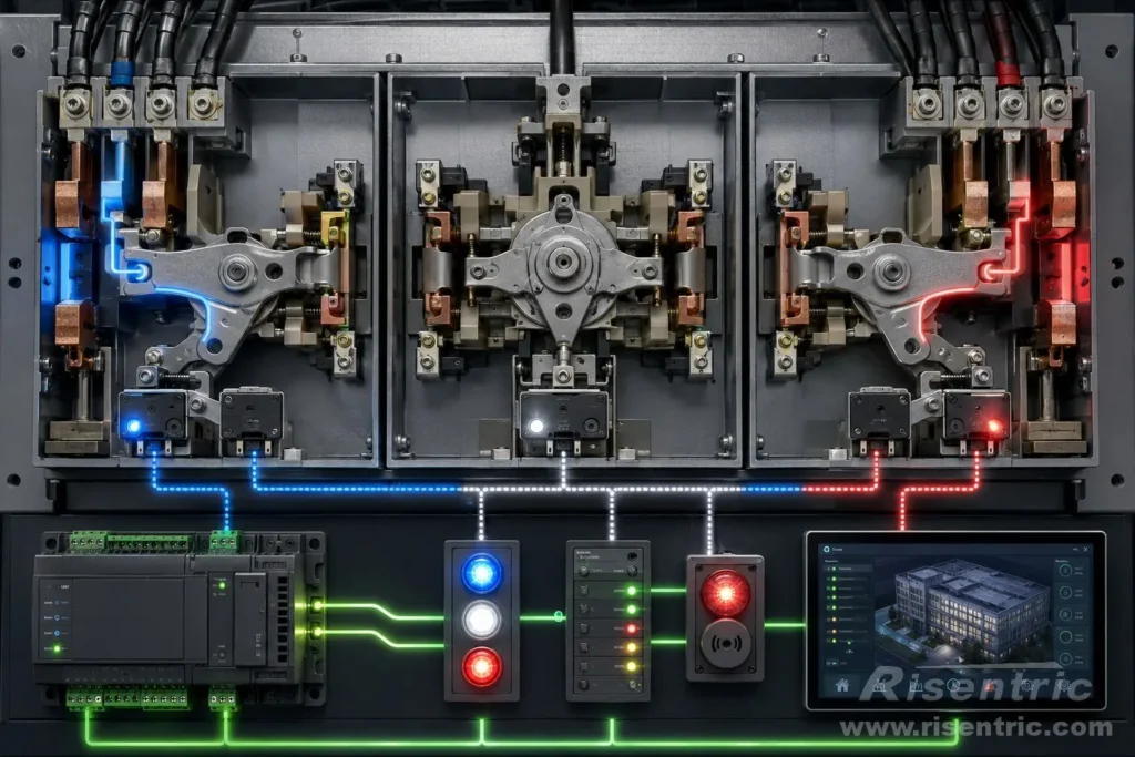 Contactos de retroalimentación de posición: conocer la posición real del interruptor