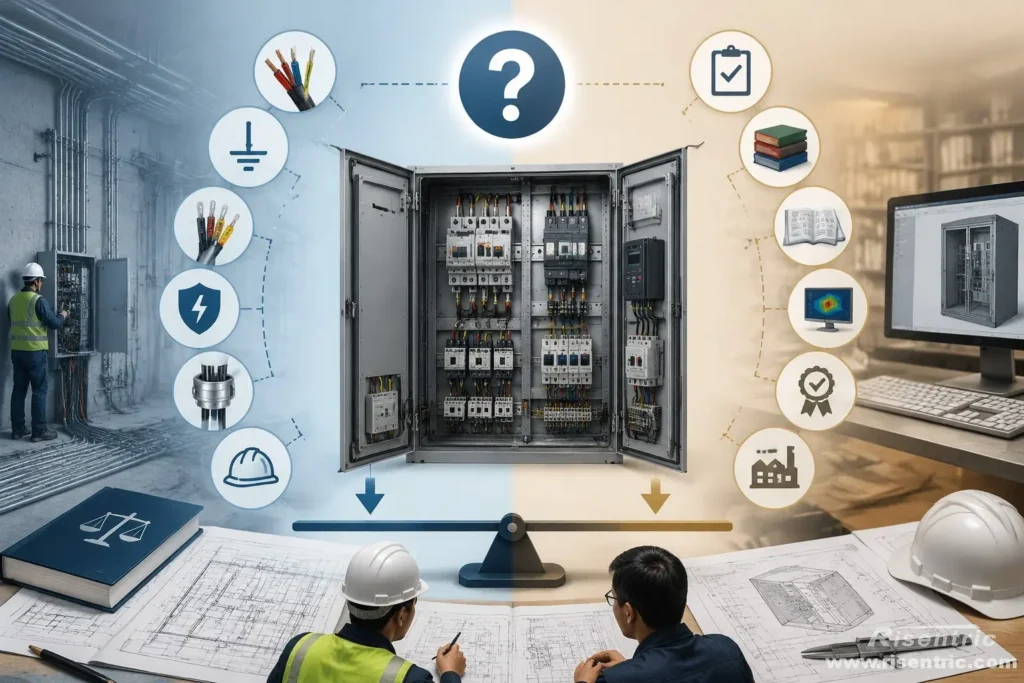 O NEC define a estrutura interna de um quadro ou MCC